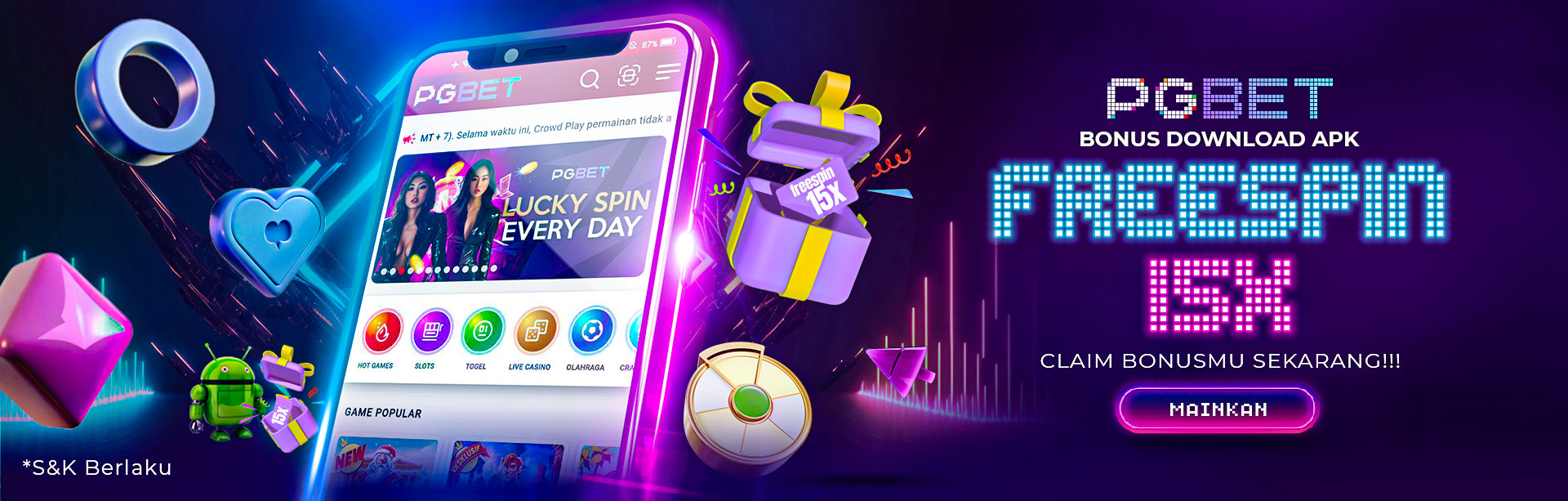 BONUS DOWNLOAD APK FREESPIN 15X